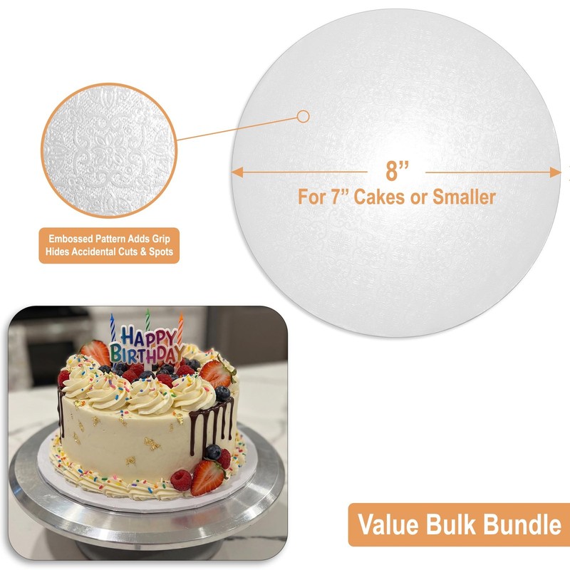 1/4" Thick Cake Drum 8 Inch (12 Pack) | 0.25" Thick CakeBoard Rounds | Sturdy... gallery