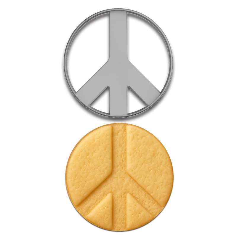 Peace Sign Cookie Cutter - 4x4 Inches Retro Symbol of Peace for Baking & Crafts