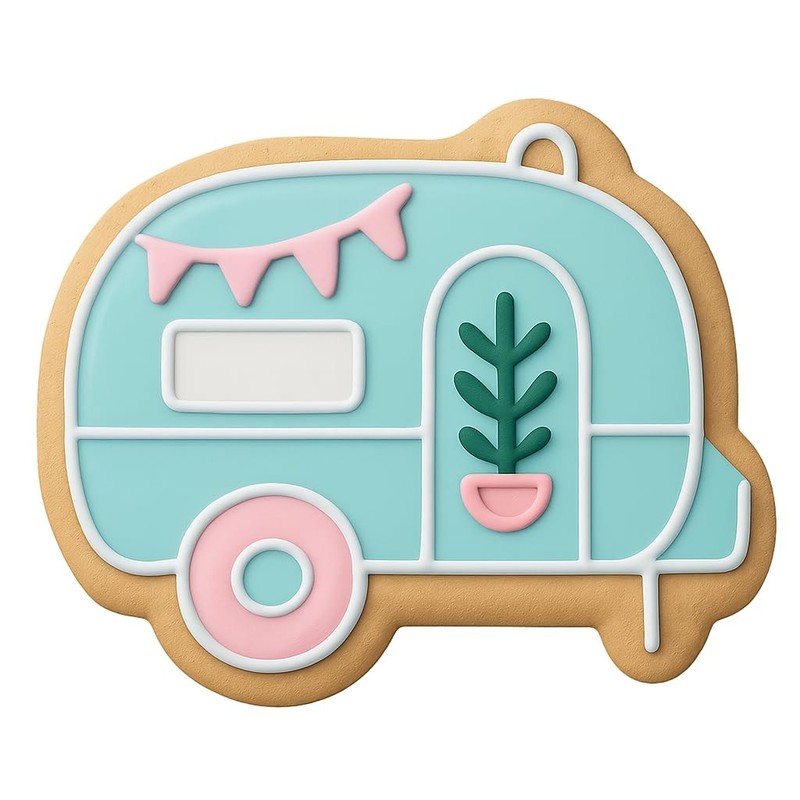 Bohemian Camper Cookie Cutter & Stamp, Fondant & Clay – 4×3.1