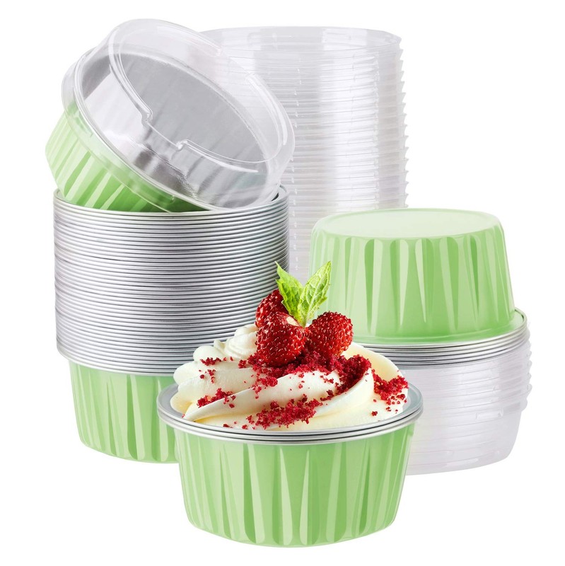 Muffin Liners, 50pcs 5oz 125ml Disposable Cupcake Cups, Aluminum Foil Muffin …