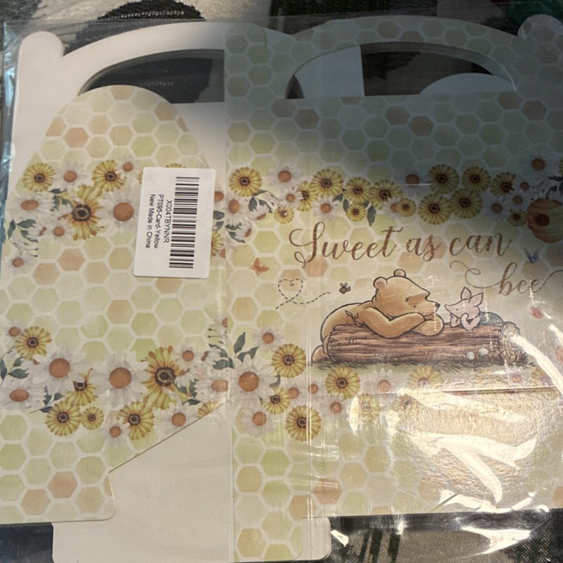 Bee Floral Honeycomb Card Cupcake Holder Yellow Sunflower Design Rectangle PT095 gallery