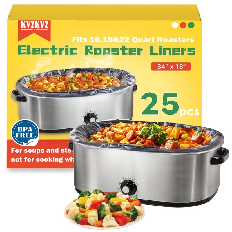 Versatile Electric Roaster Liners, 25 Pack – Simplified Cleanup for Home Chefs