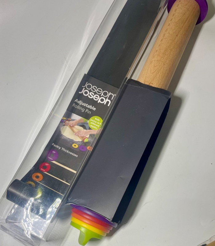 Rolling Pin with ruler Adjustable Removable Rings 16.5" Multicolor - Open Box gallery