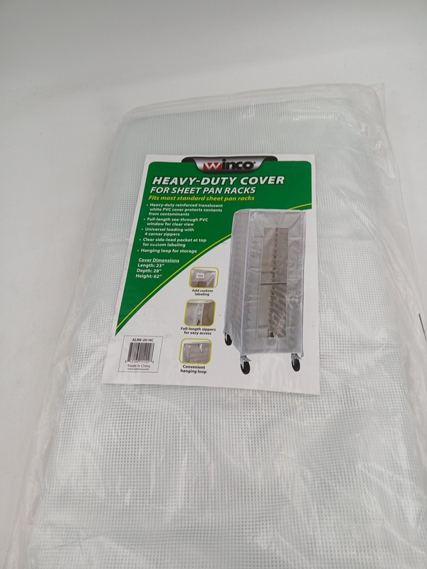 Winco Heavy Duty Sheet Pan Rack Cover Translucent White 23x28x62 ALRK-20-HC PVC gallery