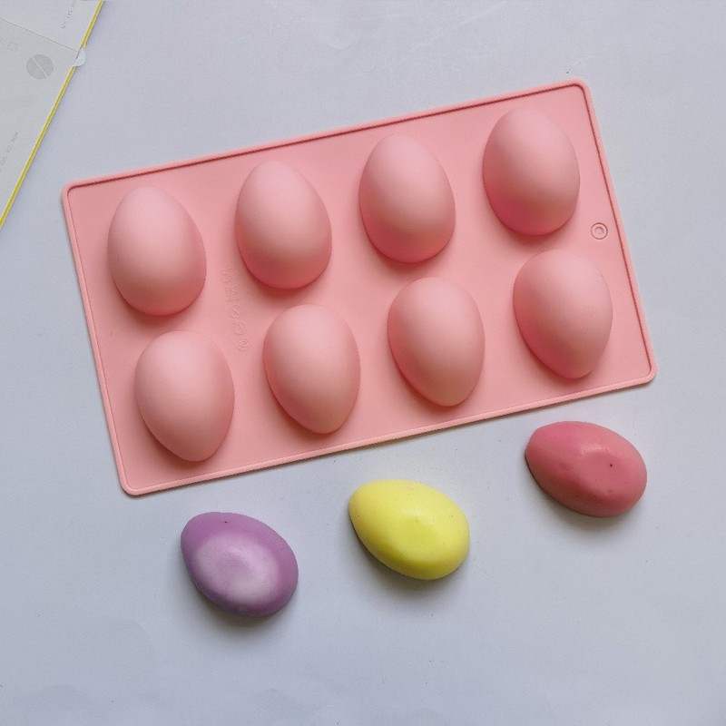 Durable 8-Cavity Easter Egg Shape Silicone Molds, Food-grade Baking Supplies gallery