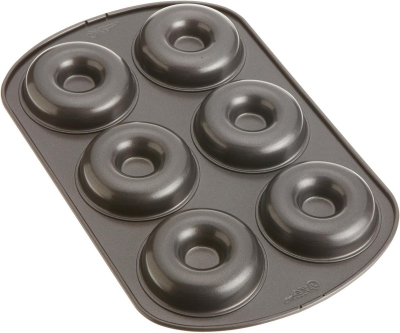 Wilton Non-Stick 6-Cavity Donut Baking Pans, 2-Count 2 Pack, Gray