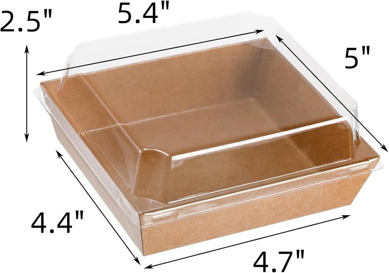 100 Pack Charcuterie Boxes with Clear Lids, 5.4"×5"×2.5" Paper Bakery Dessert... gallery