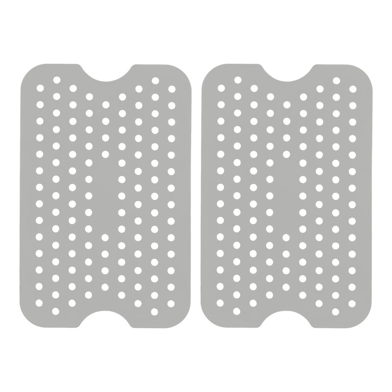 4 Pcs Reusable Air Fryer Liners for Dual Basket Fryers, Gray
