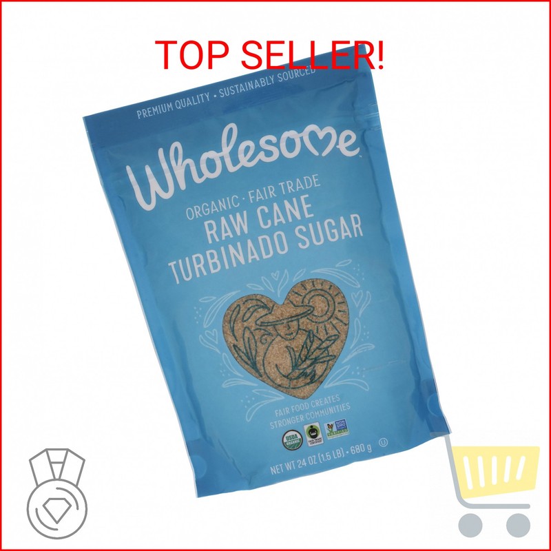 Wholesome Organic Raw Cane Turbinado 24oz, 1-Pack