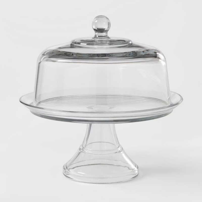 Classic 2pc Glass Cake Stand with Dome