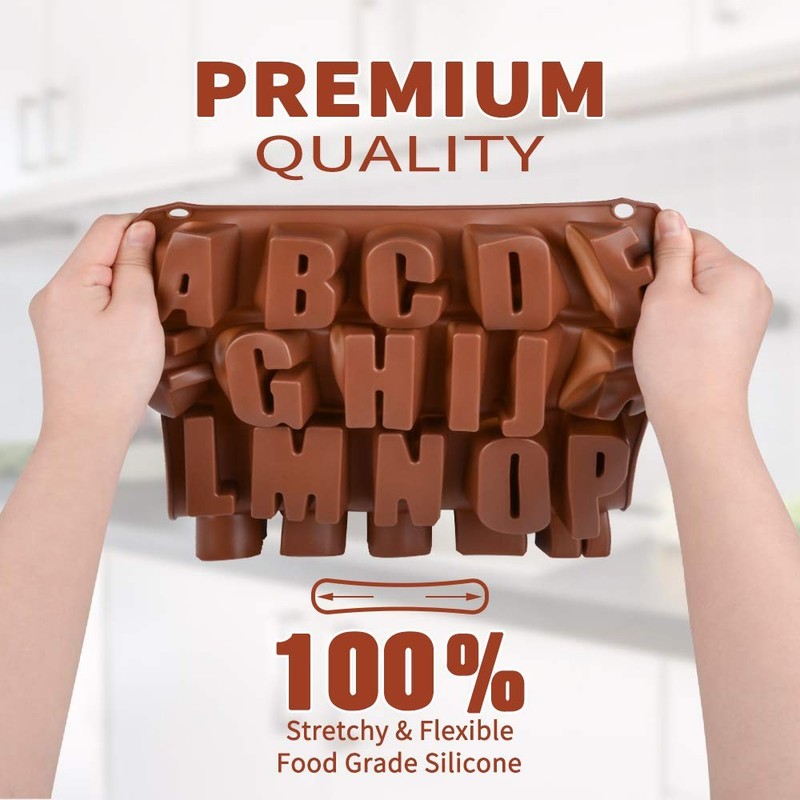 26-Cavity Silicone Alphabet Chocolate Letter Molds for Candy Cake Biscuit gallery
