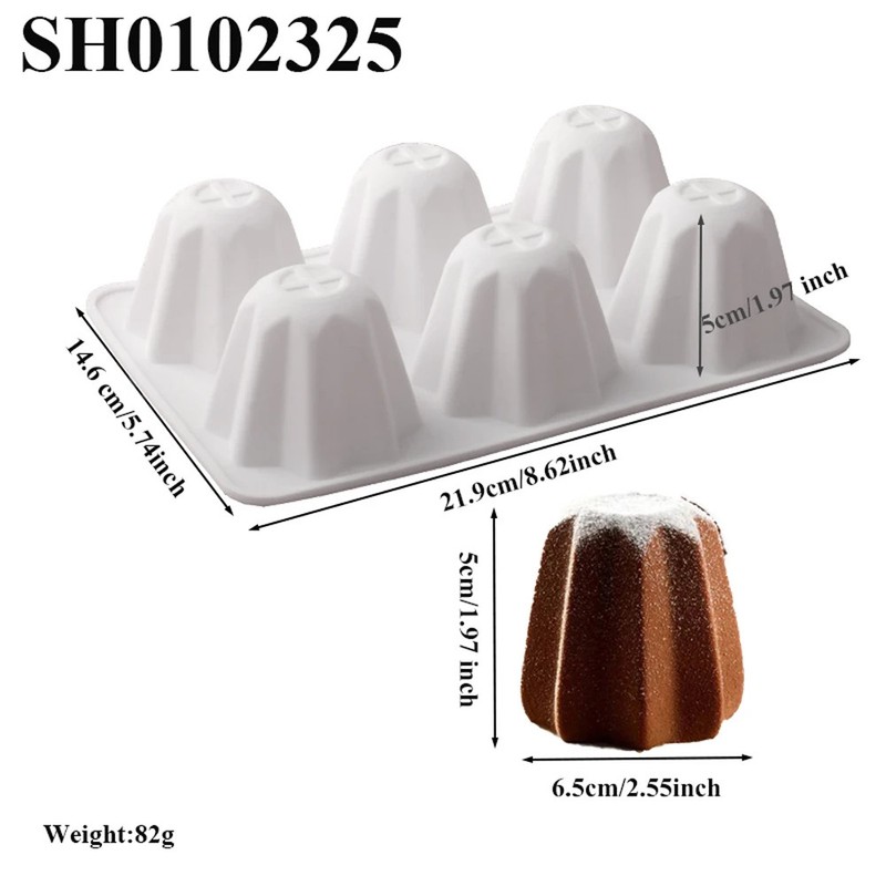 6 Cell Silicone Cake Mold Pandolo Shaped Dessert Baking Tool gallery