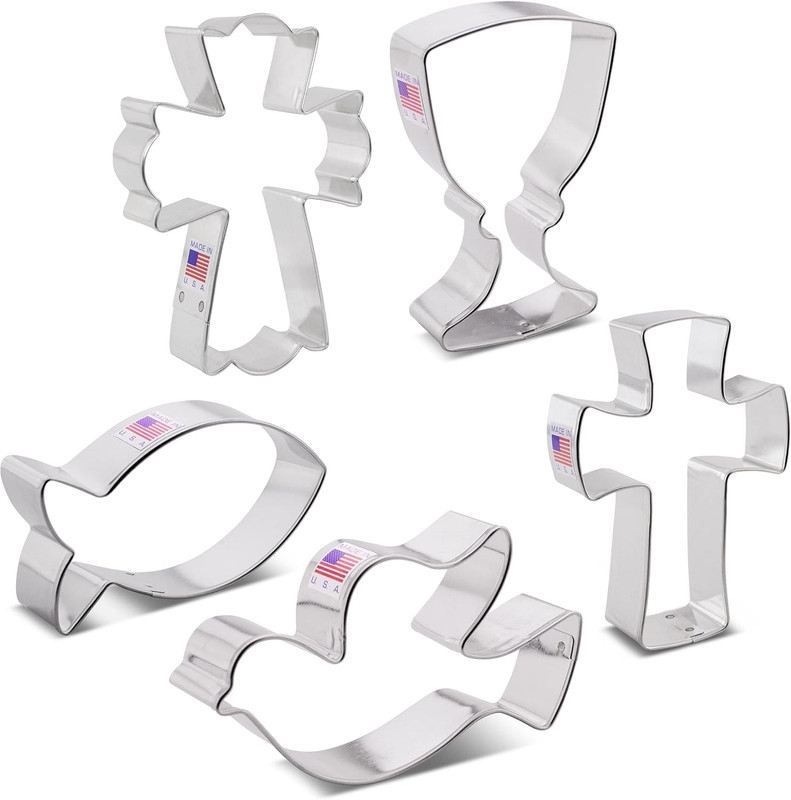 Communion Baptism Confirmation Easter Cookie Cutters 5-Pc. Set Made in the USA b gallery