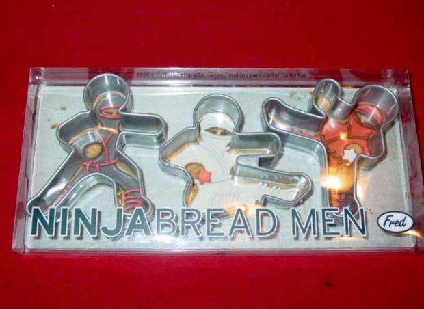 (3) Fred Co. – NINJA BREAD MEN Cookie Cutters Set – Gingerbread Christmas – NEW