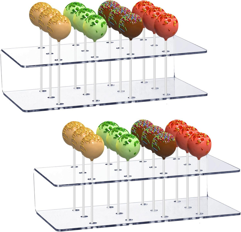 Clear Acrylic Cake Pop Stand, 12-Hole Lollipop Display Holder for Parties/Events
