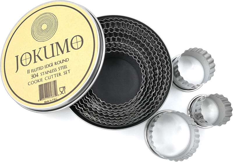 11 Piece Graduated Sizes Fluted Edge round Pastry/Cookie Cutter Set Heavy Duty 1 gallery
