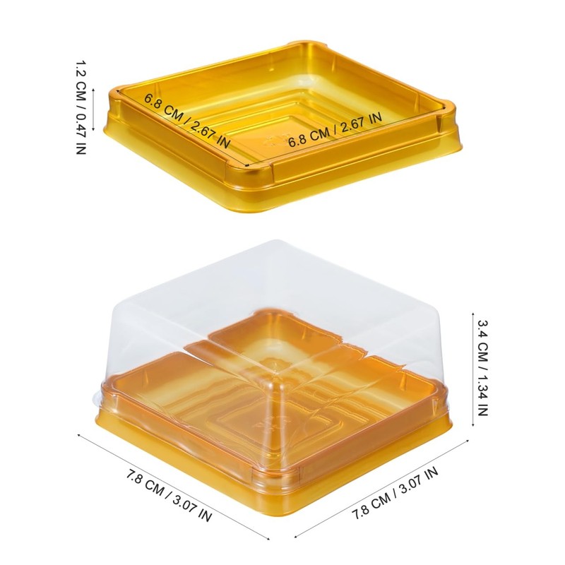 Plastic Blister Egg Yolk Crisp Box 2.22 Inch Square Bakery Box with Clear Lid... gallery