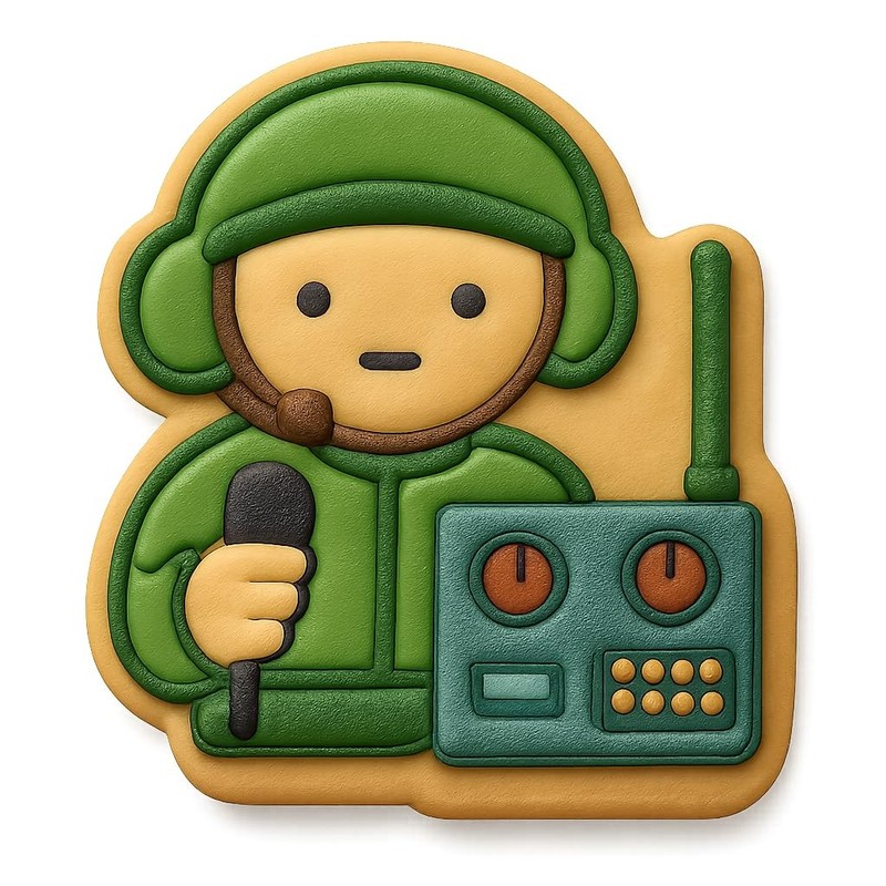 Field Radio Operator Cookie Cutter - 4x4" Fun Party Baking Design Tool gallery