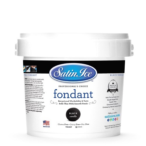 Satin Ice Black Rolled Fondant – 2.5 kg (5.5 lbs)