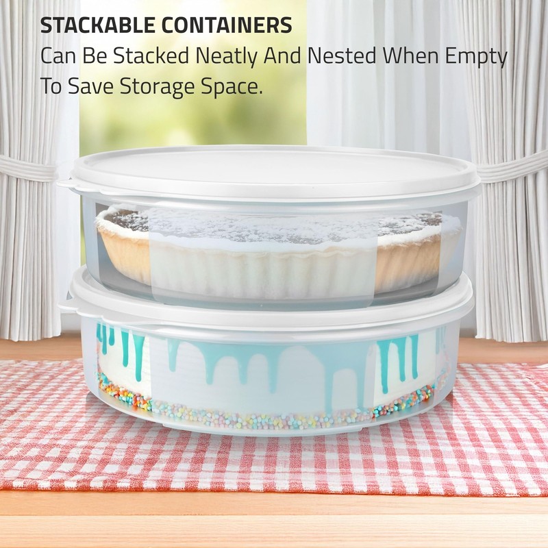 SIGNORA WARE Pie Carrier with Lid – 2-Piece Multipurpose Cupcake White gallery