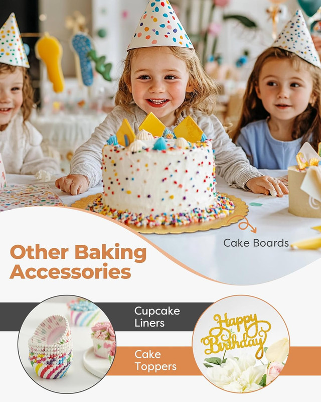 700pc Cake Decorating Kit, Baking Supplies with Springform Pans, Cake Turntable gallery