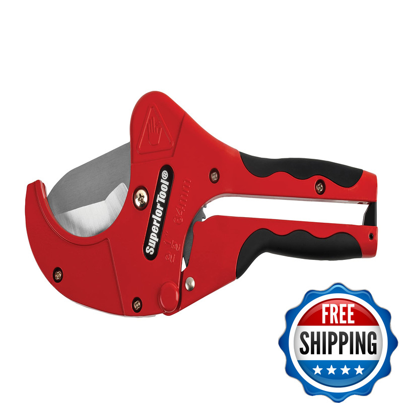 Superior Tool 37116 One-Handed 2 Pvc Ratcheting Cutter