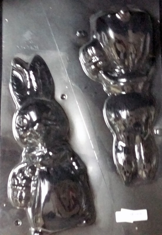 Easter 3-D XLG Girl Bunny w/ Egg Basket Chocolate Plastic Candy Mold Ck 90-2404