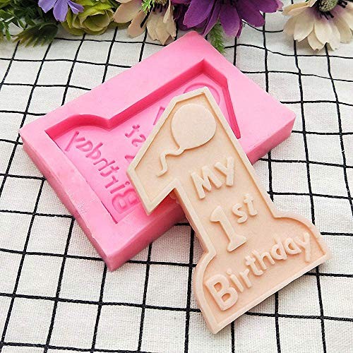 Number 1 Silicone Fondant Mold, 1st Birthday Chocolate Candy Sugar Craft Mold gallery