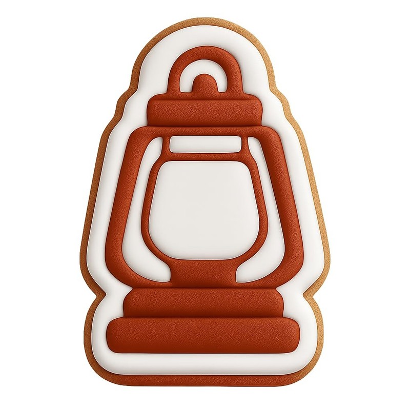 Camping Lantern Cookie Cutter & Stamp, Fondant & Clay - 4x3 gallery