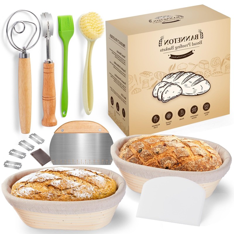 Banneton Bread Proofing Baskets and Sourdough Bread Baking Supplies - Sourdou...