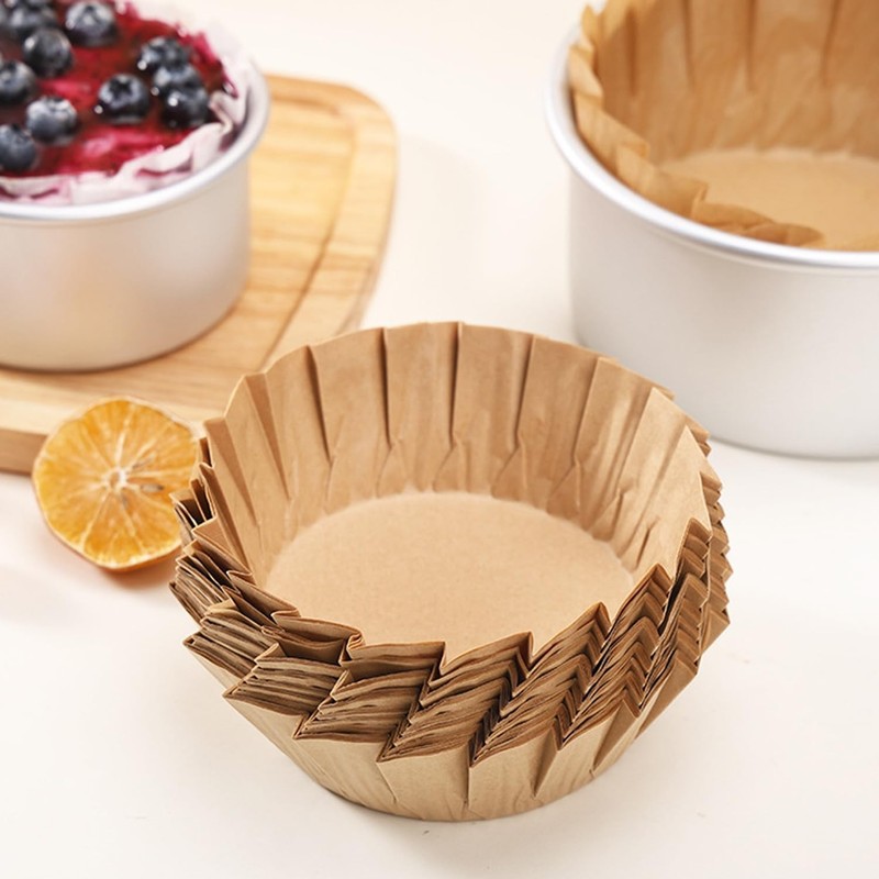 100PCS Basque Cheese Cake Paper, 4 Inch Round Parchment Paper, Non-Sti