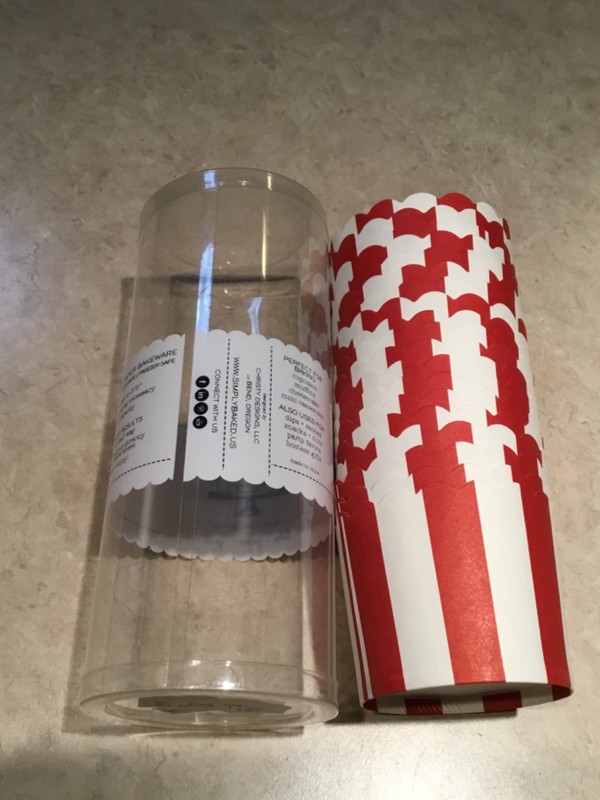 Simply Baked Paper Baking or Snack Cups Red White Stripes - 19 gallery