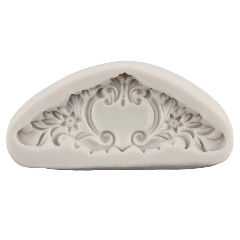 Baroque Style Curlicues Scroll Lace Silicone Fondant Molds Relief Flower Molds F gallery