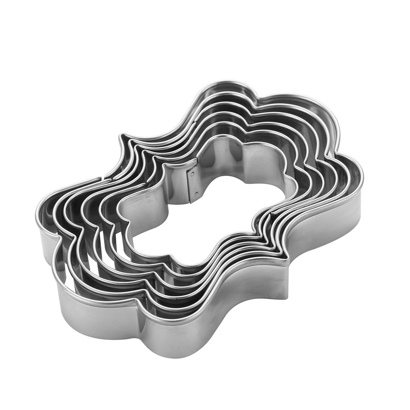 Juego cortadores galletas resistentes forma de placa, acero inoxidable grueso.