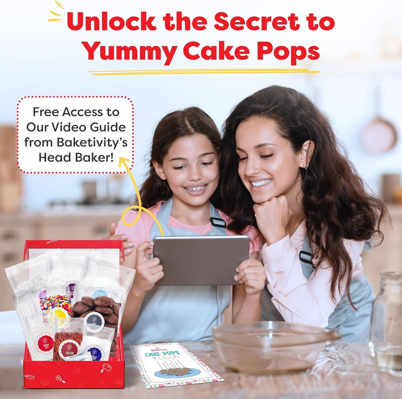 DIY Cake Pop Baking Kit for Kids - Premeasured Ingredients, Decorating Supplies gallery