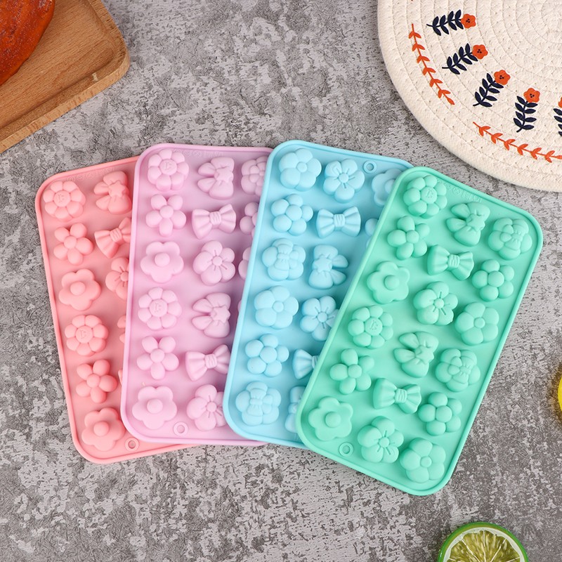 1Pc 18Cavities Flower Bow Tie Silicone Mold DIY Cake Pudding Ice Baking Tools gallery