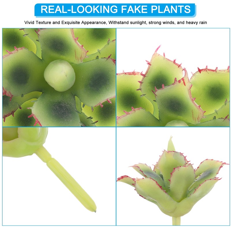 Artificial Succulents, 2Pcs 5.9inch Artificial Succulents Plant, Green gallery
