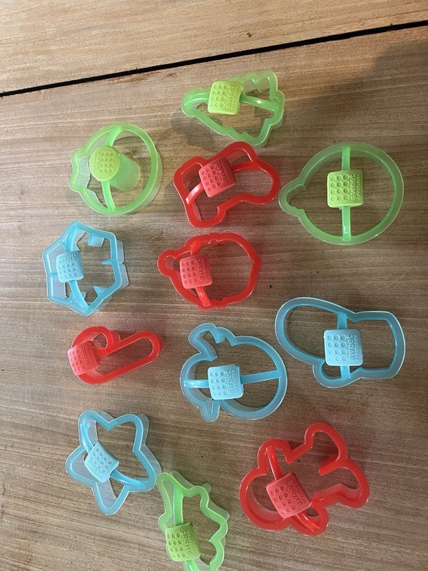 Sweet Creations 12-Pack Plastic Cookie Cutters w/ Handles, Multicolor