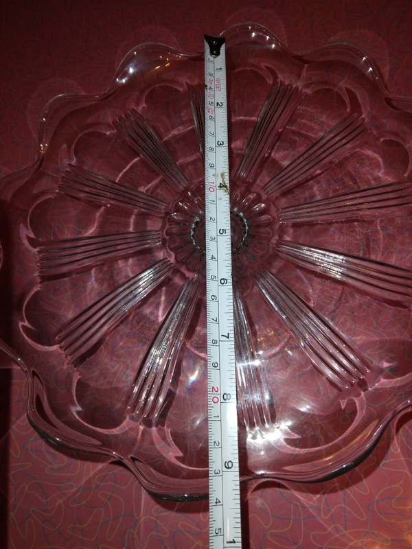 Pedestal Clear Glass Cupcake Plate Wedding Cake Display Fluted Scalloped Ruffled gallery