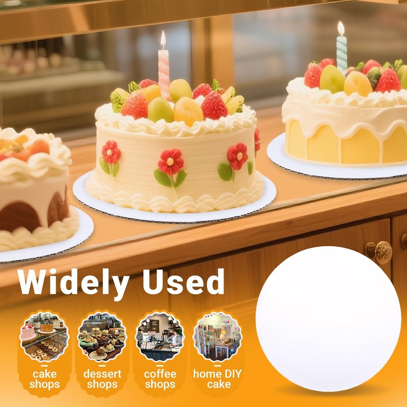 White Cake Circles 50 Pack 10 inch Corrugated Cardboard Round Greaseproof gallery