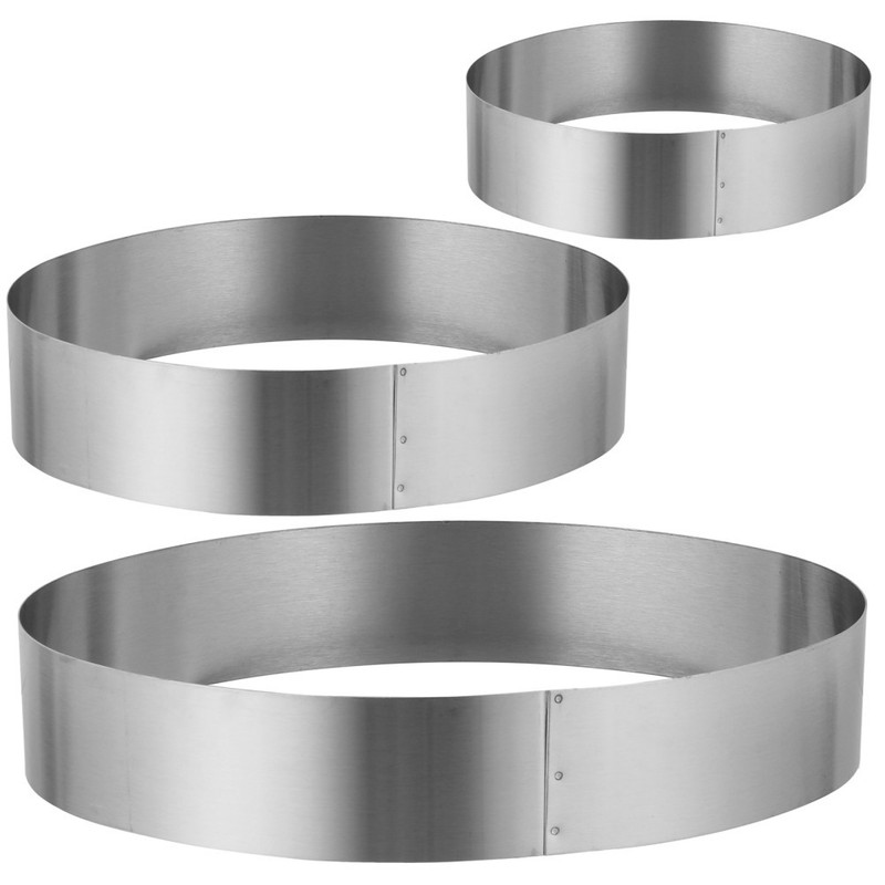 3Pcs Reusable Stainless Steel Cake Mold Rings for Kitchen Baking Supplies
