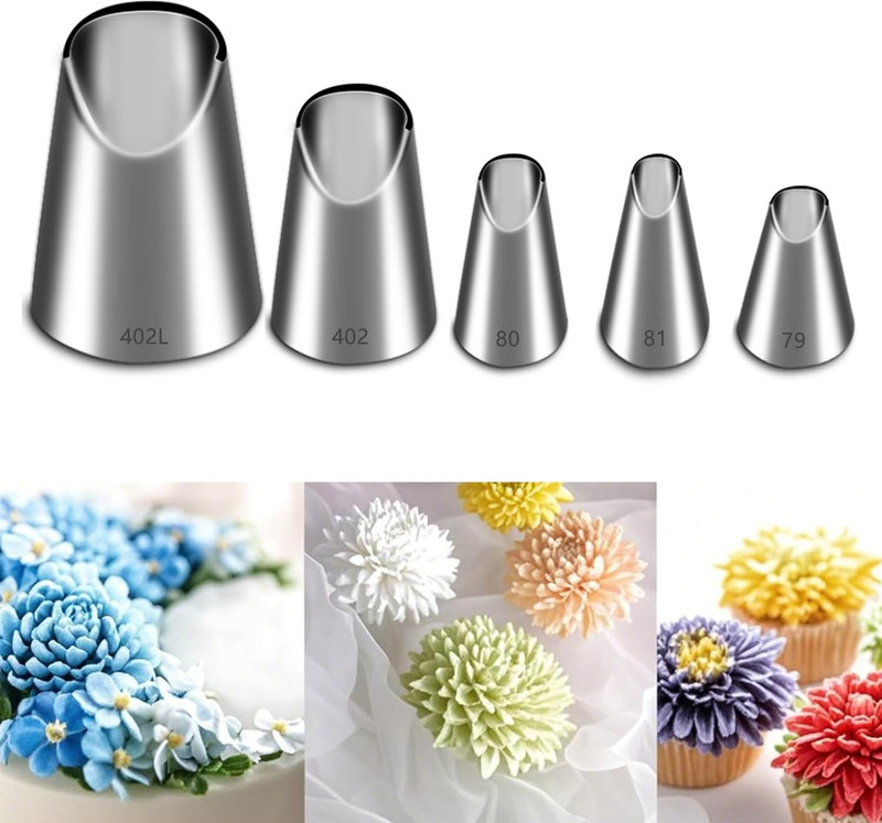 Rose Flower Piping Tips Set Chrysanthemum Nozzles Crinkle Cream Laminating Nozzl gallery