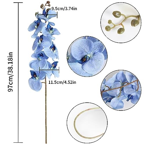 38 Inch 6 PCS Faux Orchid Fake Orchid Velvet Artificial Orchids Orchid Blue gallery