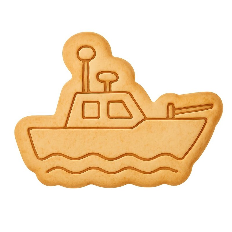 Patrol Boat Cookie Cutter & Stamp, Fondant, Clay - 4x2.7" gallery