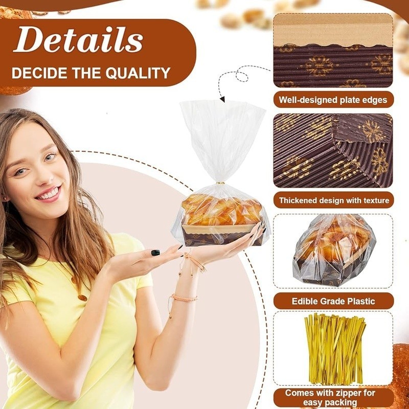 75 Disposable Baking Pans Bread Bags Ties Muffins Cakes Sourdough Pastries New gallery
