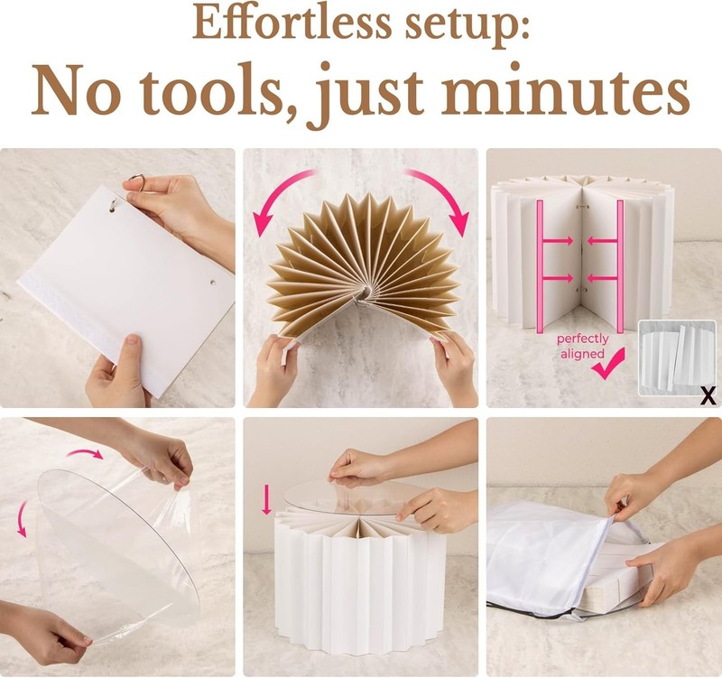 4 Pack Buffet Risers Foldable Food Display Risers for Party Cake Cupcake Stands gallery