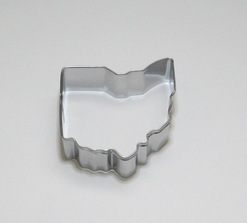 3.25″ Ohio OH Cookie Cutter Tin Steel The Buckeye State USA Map Outline Shape