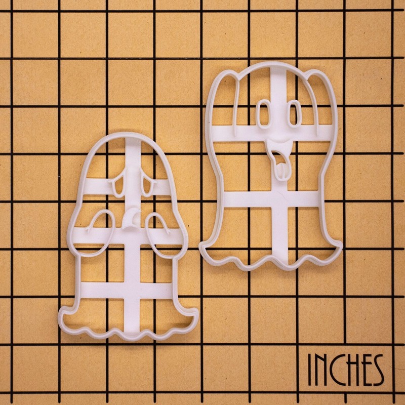 2 Cute Ghost Cookie Cutters Set - Halloween Haunted House spooky trick or treat gallery