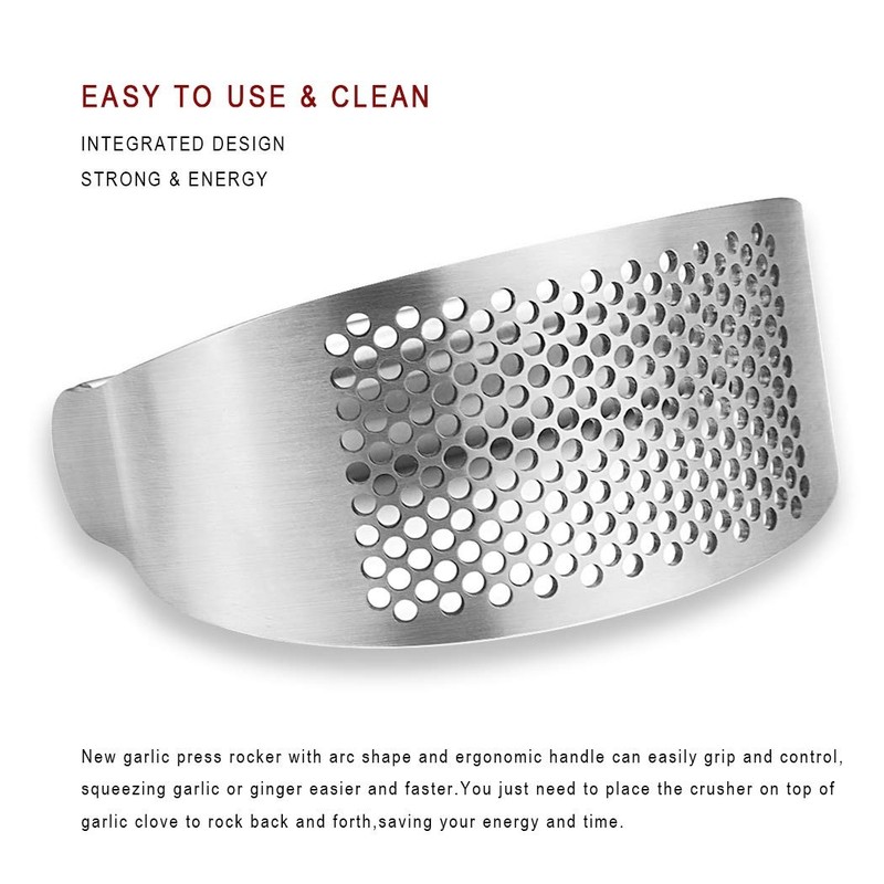 Garlic Press Rocker, Bottle Opener, Stainless Steel 4.3*2*2.7 inches, Silver gallery