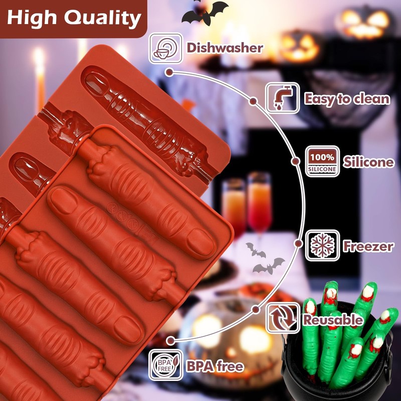 Webake The Original Halloween Witch Finger Chocolate Standard, Birck-Red gallery